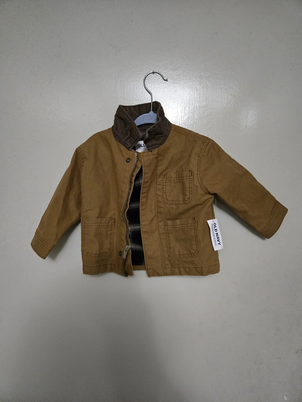 Old Navy Toddler Brown Canvas Jacket with Corduroy Collar